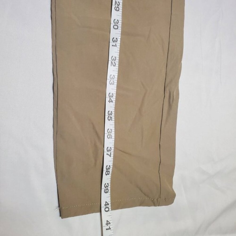 Mens Beige Chino Pants Slim Straight Fit Casual Stretch Size 33 Khaki - Picture 8 of 11